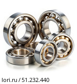 Closeup of Five Standard Scale Sliding Bearings. Generative AI. Стоковое AI-изображение, AI-художник Roman Zavorotny / Фотобанк Лори