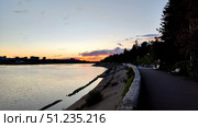 Sunset on the Embankment in Irkutsk City (2024 год). Стоковое фото, фотограф Константин Никитеев / Фотобанк Лори