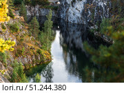 Russia. Summer landscape of the Ruskeala mountain park. The turquoise and marble canyon in summer. Russia, Republic of Karelia, village of Ruskeala. Стоковое фото, фотограф Photojuli / Фотобанк Лори