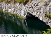 Russia. Summer landscape of the Ruskeala mountain park. The turquoise and marble canyon in summer. Russia, Republic of Karelia, village of Ruskeala. Стоковое фото, фотограф Photojuli / Фотобанк Лори