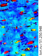 Vivid watercolour abstract drawing blue clear backdrop. Яркий акварельный абстрактный рисунок, фон для дизайн. Стоковая иллюстрация, иллюстратор Luizavictorya72 / Фотобанк Лори