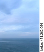 Calm seascape with soft blue sky and horizon. Стоковое фото, фотограф Лариса Потехина / Фотобанк Лори