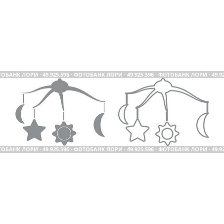 360 degrees rotating hanging rattles baby  icon. 360 degrees rotating hanging rattles baby  icon. It is grey set . Стоковая иллюстрация, агентство Ingram Publishing / Фотобанк Лори