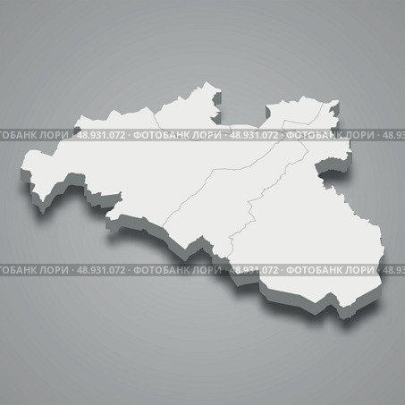 3d isometric map of East Renfrewshire is a region of Scotland, Стоковая иллюстрация, иллюстратор Максим Гребешков / Фотобанк Лори