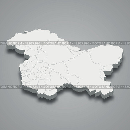 3d map state of India. Стоковая иллюстрация, иллюстратор Максим Гребешков / Фотобанк Лори