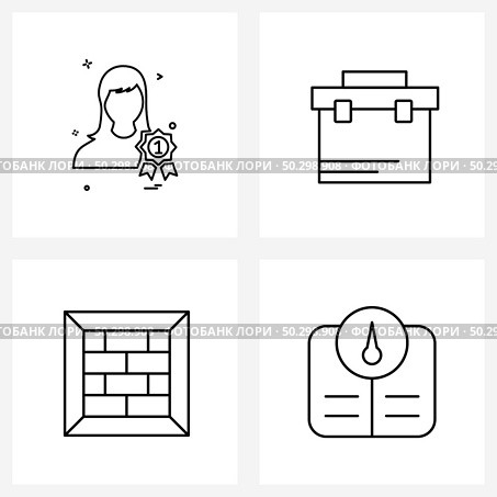 4 Universal Icons Pixel Perfect Symbols of avatar, shipment, avtar, toolbox, weight machine Vector Illustration. Стоковая иллюстрация, агентство Ingram Publishing / Фотобанк Лори