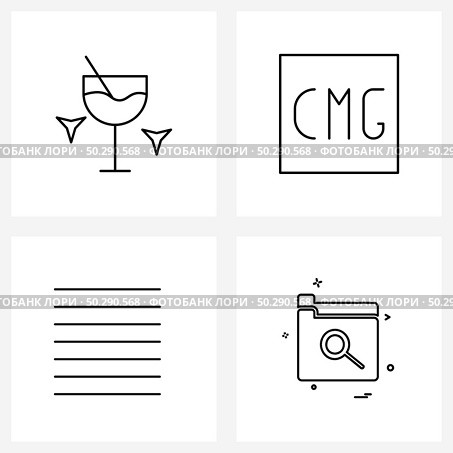 4 Universal Icons Pixel Perfect Symbols of drink, align, glass, file, indent Vector Illustration. Стоковая иллюстрация, агентство Ingram Publishing / Фотобанк Лори