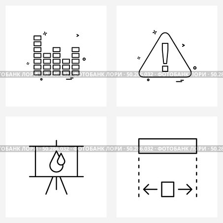 4 Universal Icons Pixel Perfect Symbols of graph, learn, bar s, elimination, adjust Vector Illustration. Стоковая иллюстрация, агентство Ingram Publishing / Фотобанк Лори