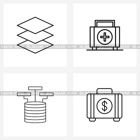 4 Universal Line Icon Pixel Perfect Symbols of arrange, business, overlay, kid, data Vector Illustration. Стоковая иллюстрация, агентство Ingram Publishing / Фотобанк Лори