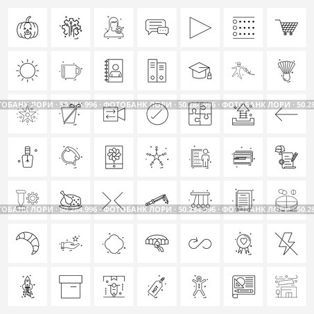 49 Editable Vector Line Icons and Modern Symbols of media, video, avatar, sms, chat Vector Illustration. Стоковая иллюстрация, агентство Ingram Publishing / Фотобанк Лори