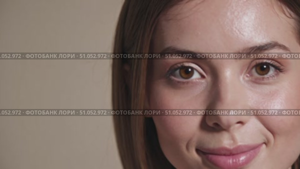 A Captivating Close-up: Expressions and Emotions Showcased Through Subtle Changes in a Woman's Facial Features from Start to Finish. Стоковое AI-видео, аниматор Владимир Федоров / Фотобанк Лори