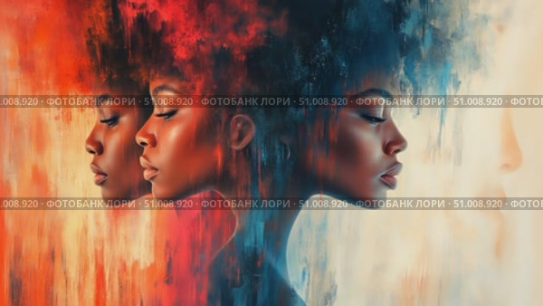 A captivating exploration of identity illustrated through colorful layers, celebrating diversity and the richness of cultural expression. Стоковое AI-видео, аниматор Данила Большаков / Фотобанк Лори