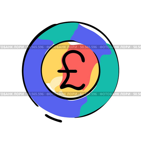 A colorful and modern icon representing the British pound sterling. Perfect for websites. apps. and marketing materials related to finance. business. and the UK economy. Стоковая иллюстрация, агентство Ingram Publishing / Фотобанк Лори