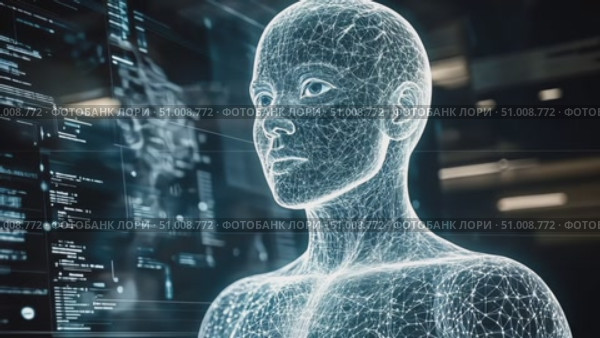 A detailed look at cutting-edge digital human models illustrating advanced technology concepts in a futuristic research environment. Стоковое AI-видео, аниматор Данила Большаков / Фотобанк Лори