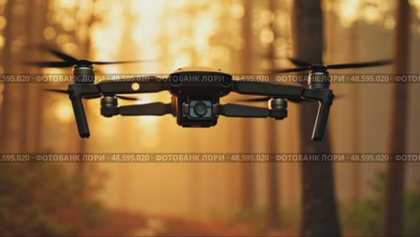 A forest fire survivor's companion drone scout lost in smoke-scented place, charred pine needles stuck. Стоковое AI-видео, аниматор Sergey Grishin / Фотобанк Лори