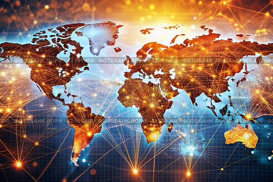 A graphical information picture of global business. Trade, tourism, electronic communication. Стоковое AI-изображение, AI-художник Photojuli / Фотобанк Лори