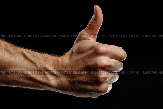 A hand with a thumb up, giving a thumbs up sign. Стоковое AI-изображение, AI-художник Ярославский Максим / Фотобанк Лори