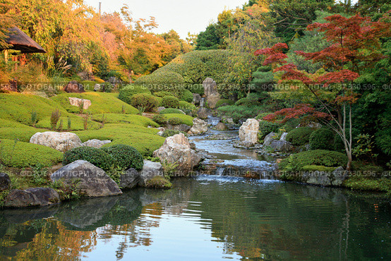 A new pond garden or yoko-en of Taizo-in temple at autumn. Kyoto. Japan. Стоковое фото, фотограф Сергей Пристяжнюк (Serg Zastavkin) / Фотобанк Лори