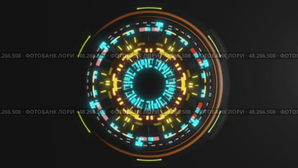 A sci-fi animation of a technological clock mechanism. Стоковая анимация, аниматор Сергей Чубаров / Фотобанк Лори
