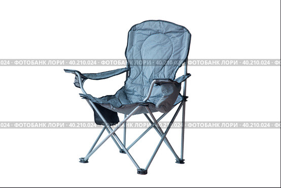 A tourist chair, collapsible on a white background. Isolate.Portable chair. Стоковое фото, фотограф Александр Поташев / Фотобанк Лори
