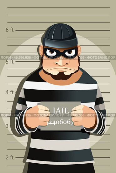 A vector illustration of a criminal mug shot. Стоковая иллюстрация, агентство Ingram Publishing / Фотобанк Лори