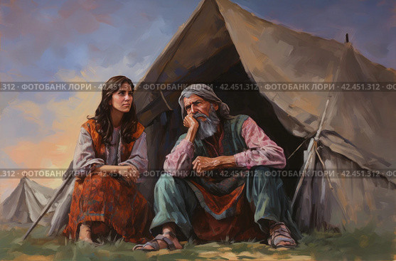 Abraham sara bible tent. Generate Ai. Стоковое AI-изображение, AI-художник Иван Рябоконь / Фотобанк Лори