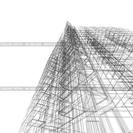 Abstract building 3d rendering. Abstract building 3d rendering. Architecture design and model my own. Abstract building 3d rendering. Стоковое фото, агентство Ingram Publishing / Фотобанк Лори