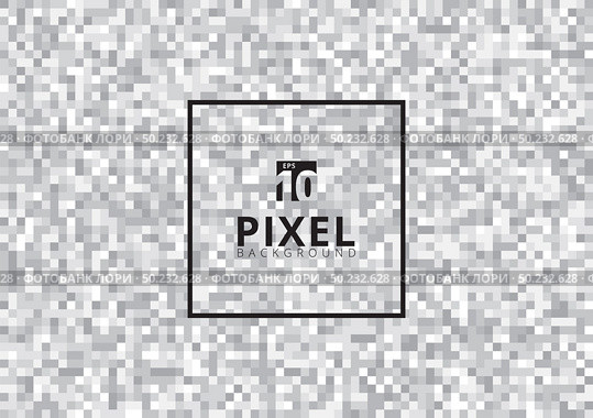 Abstract gray squares pixels pattern seamless background. Mosaic geometric template. Vector illustration. Стоковая иллюстрация, агентство Ingram Publishing / Фотобанк Лори