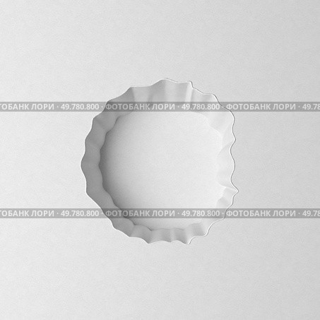 Abstract hole with wavy white edges on a plain surface. 3d, rendering. Abstract hole with wavy white edges on a plain surface. Стоковое фото, агентство Ingram Publishing / Фотобанк Лори