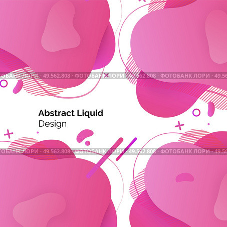 Abstract liquid design vector, shapes abstraction and decoration, background for banners and webpages. Color art with forms and text sample. Abstract Liquid Design Set of Posters Template. Стоковая иллюстрация, агентство Ingram Publishing / Фотобанк Лори
