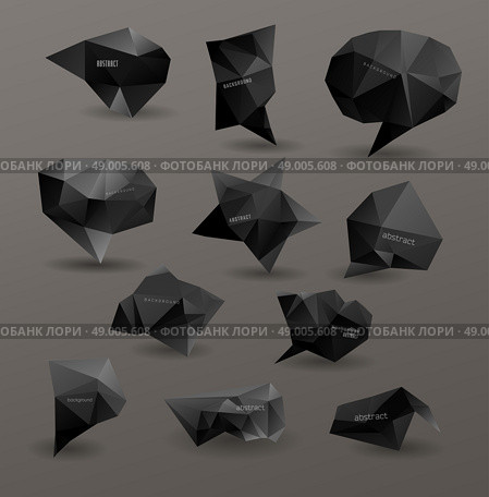 Abstract modern polygonal bubble, label website header or banner  set for website, info-graphics. Стоковая иллюстрация, агентство Ingram Publishing / Фотобанк Лори