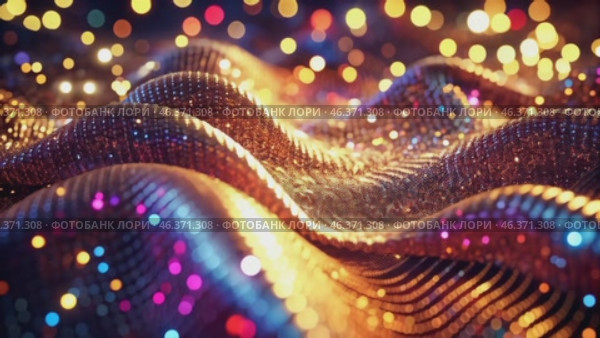 Abstract neon glittery neon background for designer. Waves of shimmering colours dance in the light at a festive celebration on a magical night. Стоковое AI-видео, аниматор Оксана Медведева / Фотобанк Лори