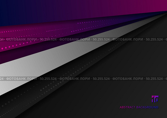 Abstract pink and blue geometric overlapping dimension layers on black background. dots halftone elements texture decoration. Vector illustration. Стоковая иллюстрация, агентство Ingram Publishing / Фотобанк Лори