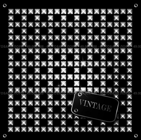 Abstract retro background with stud and retro label. Design template, card can be used banners, invitation, congratulation or website. Silver, gold metal stud. Стоковая иллюстрация, агентство Ingram Publishing / Фотобанк Лори