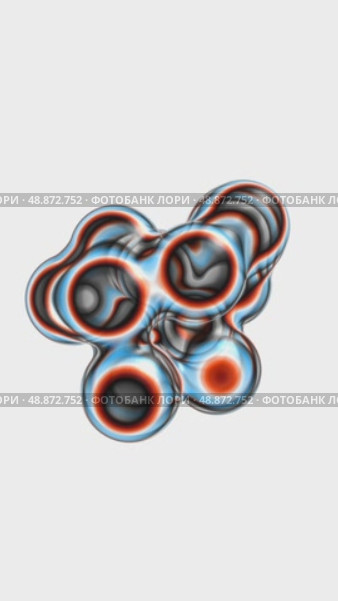 Abstract striped blob moves on white background. Vertical video seamless animation loop. Lossless quality. 3D-rendering. Стоковая анимация, аниматор Евгения Шмыкова / Фотобанк Лори