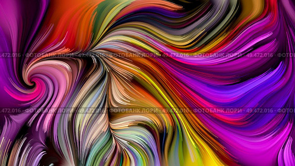 Abstract swirls in rich color on subject of abstract art, dynamic design and creativity. Color Swirl series. Стоковое фото, агентство Ingram Publishing / Фотобанк Лори