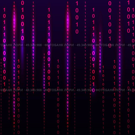Abstract violet matrix background with columns of numbers, glow. Vector illustration. Стоковая иллюстрация, агентство Ingram Publishing / Фотобанк Лори