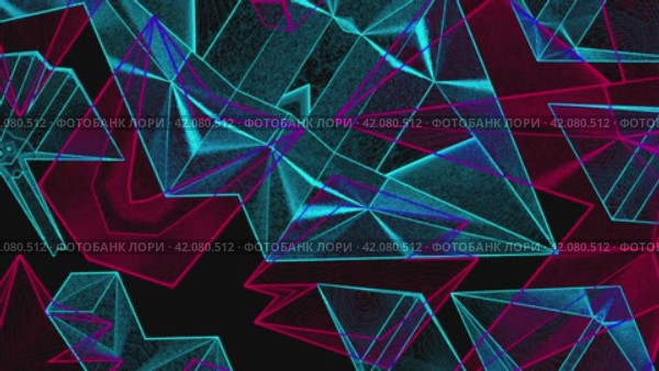 Абстрактный, технологический, неоновый фон. Голограмма, проекция. Циклическое видео. Стоковая анимация, аниматор Семён Прудий / Фотобанк Лори