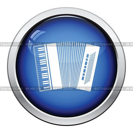 Accordion icon. Glossy button design. Vector illustration. Стоковая иллюстрация, агентство Ingram Publishing / Фотобанк Лори