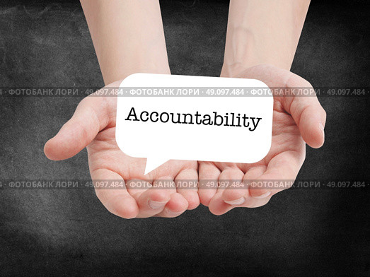 Accountability written on a speechbubble. Стоковое фото, агентство Ingram Publishing / Фотобанк Лори