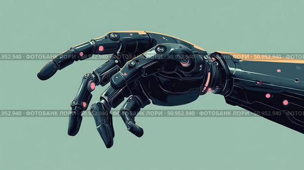 actuator oscillating robot hand ai generated. Стоковое AI-изображение, AI-художник Vectorwin / Фотобанк Лори