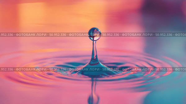 adhesion merging water drop ai generated. Стоковое AI-изображение, AI-художник Vectorwin / Фотобанк Лори