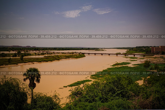 Aerial view to Niger river and Niamey city Niamey Niger (2017 год). Стоковое фото, фотограф Сергей Майоров / Фотобанк Лори
