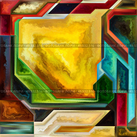 Affinity of Forms series. Interplay of abstract background of colorful shapes and textures on the subject of art, design, creativity and imagination. Стоковое фото, агентство Ingram Publishing / Фотобанк Лори