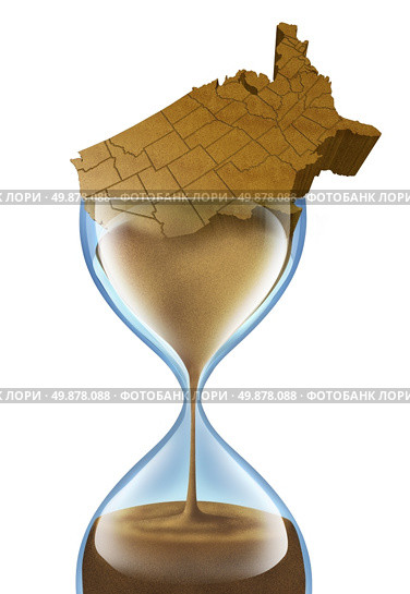 Aging Nation business concept with a population crisis that is growing older in the United States of America as a three dimensional American made of sand that is slowly going down an hour glass icon as a symbol of economic urgency to fund retirement. Стоковое фото, агентство Ingram Publishing / Фотобанк Лори