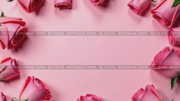 AI Generative Postcard with copyspace for text on color background with flowers for March 8. Стоковое AI-видео, аниматор Spirit River / Фотобанк Лори