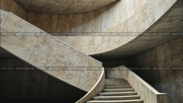 AI Generative Retrofuturism interior of the building, free space bright spacious corridor. Стоковое AI-видео, аниматор Spirit River / Фотобанк Лори