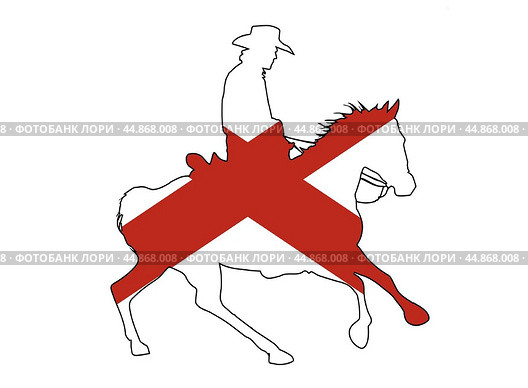 Alabama Flag Cowboy. Стоковая иллюстрация, иллюстратор Alan Cotton / Smarterpix / Фотобанк Лори