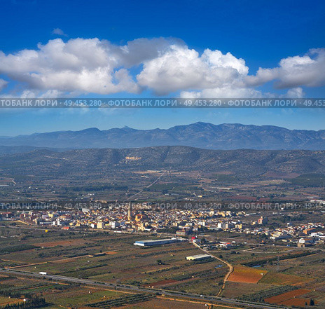 Alcala de Chivert Xivert aerial view in Castellon of Spain. Стоковое фото, агентство Ingram Publishing / Фотобанк Лори