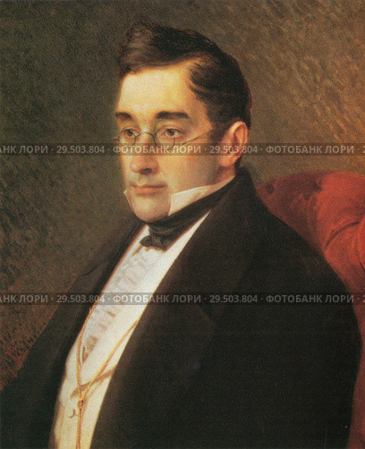 Александр Сергеевич Грибоедов. Художник И. Крамской 1873 г. Редакционная иллюстрация, иллюстратор Владимир Чинин / Фотобанк Лори